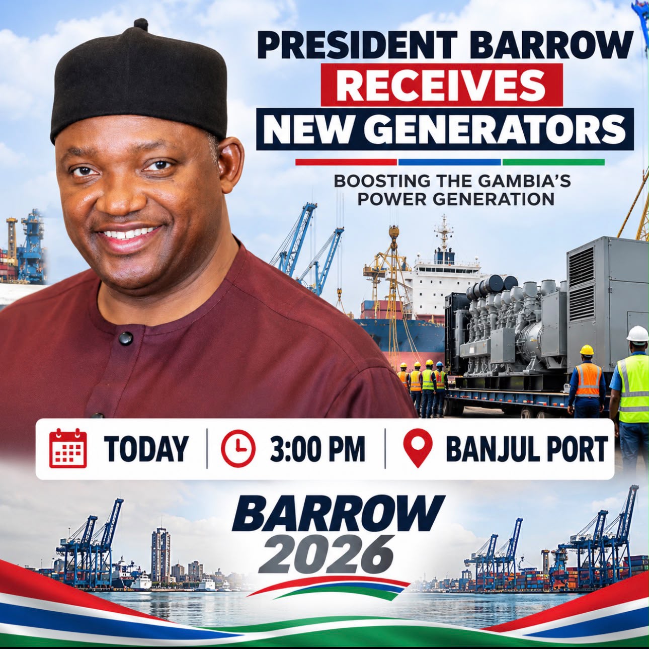 PRESIDENT BARROW RECEIVES NEW GENERATORS